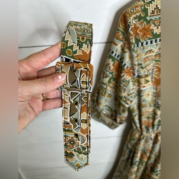 Vintage Brownstone Studio NY Abstract Western Shirt Dress Size 8 Made in USA - Picture 9 of 9